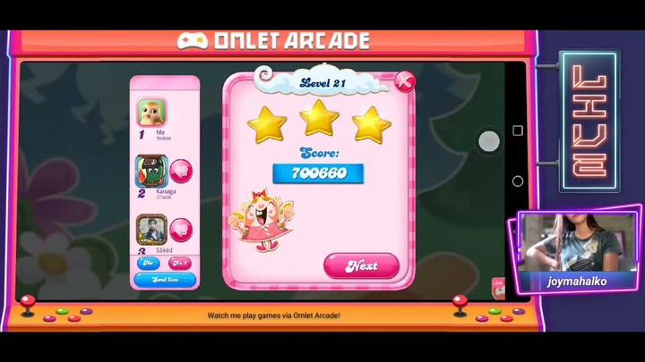 2nd stream_Level 21  Candy Crush Saga on Omlet Arcade!