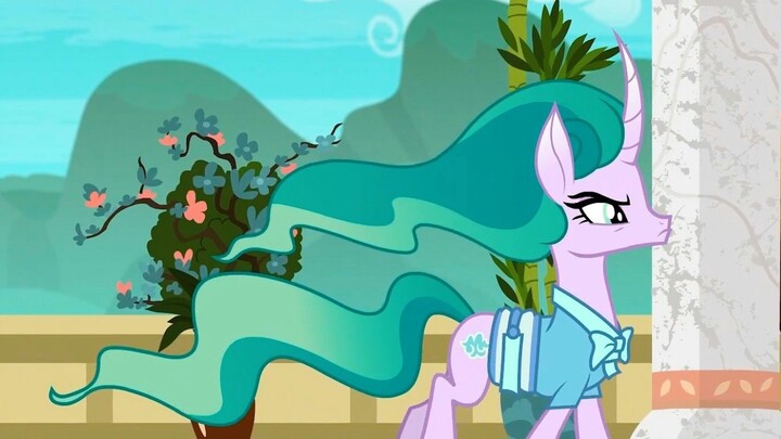 Kuda poni Cina di My Little Pony, unicorn bersurai hijau berkabut, unicorn dingin, dan penjahat Shen