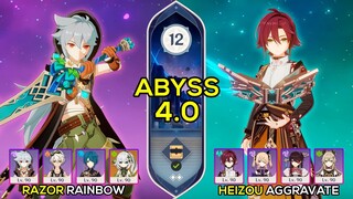 Razor Thundering Furry & Heizou Aggravate | Spiral Abyss 4.0 Floor 12 9 Stars |Genshin Impact