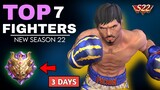 Top 7 Best Fighter To Rank Up in Mobile Legends | Best Heroes For New Season 22