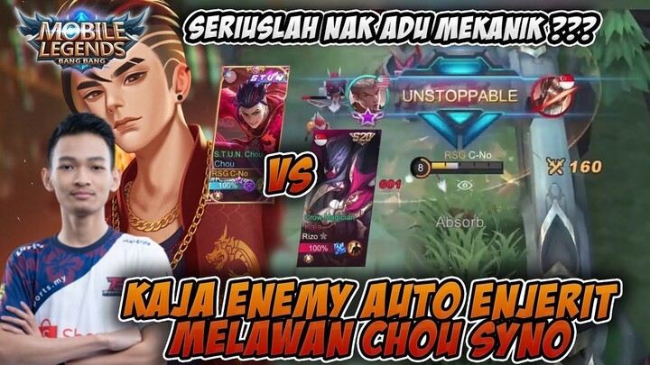 KAJA ENEMY AUTO MENJERIT MELAWAN CHOU SYNO ADU MEKANIK !! Mobile Legends: Bang Bang