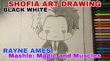 menggambar chibi karakter anime mashle magic and Muscle RAYNE ames