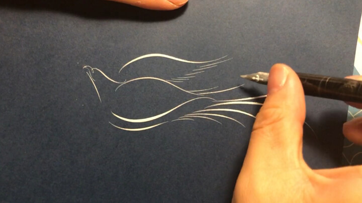 [Vẽ tranh] Offhand Flourishing - Ngẫu hứng vẽ một chú chim