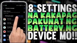 8 BATTERY SETTINGS!! Sure Na Kukunat Battery Ng Phone Mo Dito - The Unknown Settings