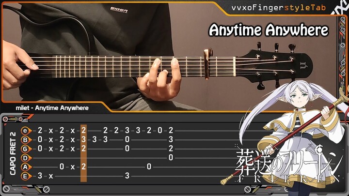 milet - Anytime Anywhere - Sousou no Frieren ED - Fingerstyle Guitar Cover (TAB TUTORIAL)