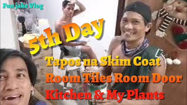 Tapos na ang Skimcoat Tiles at Pintuan ng Kwarto / NHA Pabahay / Pinugay Baras Rizal / Jake Vlog