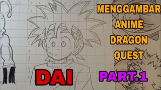 menggambar anime DRAGON QUEST karakter Dai part.1