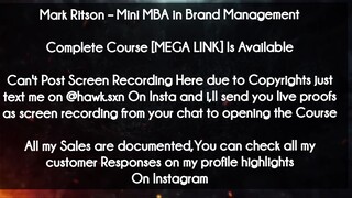Mark Ritson course  - Mini MBA in Brand Management download