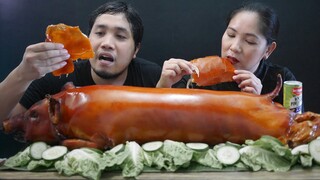 ONE WHOLE LECHON BABOY MUKBANG | PINOY STYLE MUKBANG | COLLABORATION WITH @ROLF & CAH