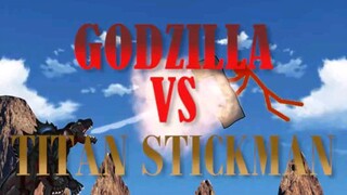 Godzilla Vs Titan Stickman fan art (Draw Cartoon 2 )