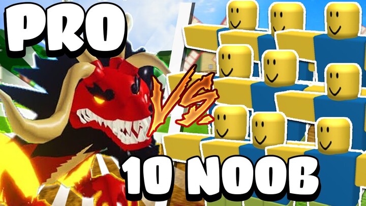 Thí Nghiệm 1 PRO VS 10 NOOB PVP Trong Blox Fruits Sẽ Như Thế Nào? - Roblox