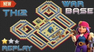 NEW BEST TH12 WAR BASE + 4 REPLAY PROOF + LINK | ANTI HYBRID / ZAP WITCH / AVALANCHE/ CLASH OF CLANS