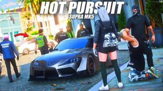 HOT PURSUIT !! GR SUPRA MK5 MENYELAMATKAN NYAWA KEI O'CONNER DARI KEPOLISIAN !!! GTA 5 ROLEPLAY