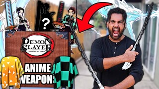 I Bought The STRANGEST "DEMON SLAYER" ANIME WEAPONS On Amazon!! *SAMURAI MYSTERY BOX*