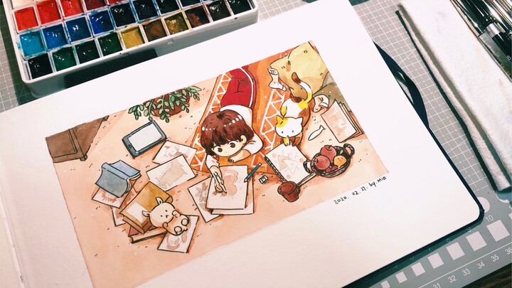 【mia】Playing with watercolours during pandemic times……