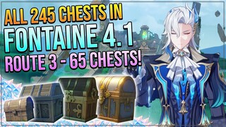 Genshin Impact 4.1 Complete 245 Chest Guide! Fontaine Research Institute! | ROUTE 3 - 65 CHESTS