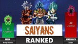 SAIYANS POWER LEVELS RANKED 🔥 ( Super Dragon Ball Heroes Power Levels )