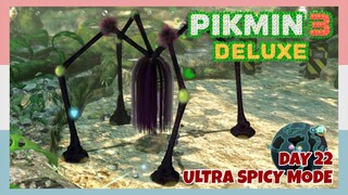 Daddy Long Legs & All Fruits Gathered 🍌 - Day 22 (Ultra Spicy Mode, No Commentary) Pikmin 3 Deluxe