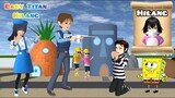 Baby Titan Selin Hilang Di Kota Spongebob 😰 | Polisi Yuta Tangkap Penculik | Sakura School Simulator