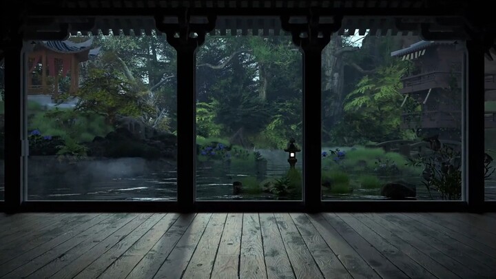 【东方美学】c4d 国风场景制作（100倍速过程）octane和风动态场景
