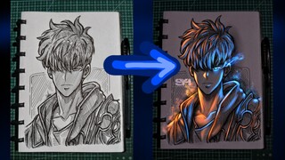 glow art cepat sung jin-woo, speed glow art sung jin-woo
