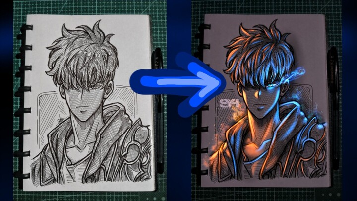 glow art cepat sung jin-woo, speed glow art sung jin-woo