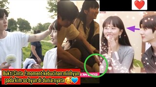 Bukti Cinta  ! Tak sadar kamera moment kebucinan minhyun pada kim so hyun di dunia nyata 🥰💙