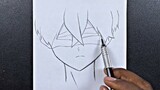 Easy anime drawing | how to draw blind anime boy step-by-step
