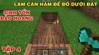 SINH TỒN ĐẢO HOANG || #4 Xây Căn Hầm Để Đồ Dưới Đất Đơn Giản Trong Minecraft