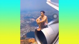 ทำไมผู้ชายคนนี้มานั่งเหงาๆที่ปีกเครื่องบินได้นะ (รวมคลิปความพึงพอใจ)