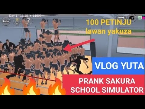 100 Petinju VS YAKUZA Himawari Di Sakura School Simulator 😂