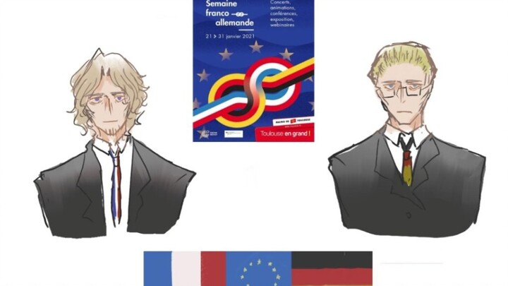 A 2D painting video of the difference between Germany & France