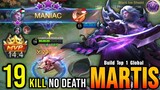 19 Kills + MANIAC!! 100% Unstoppable Martis New META - Build Top 1 Global Martis ~ MLBB