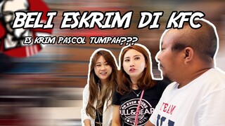 PRANK PASCOL BELI ESCREAM DI KFC RASA KUAH DINOSAURUS‼️MBA KFC SALTING‼️