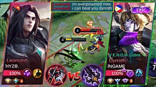 iNGAME VS NEW REVAMPED OVERPOWERED LEOMORD🔥| DYRROTH BEST 1 SHOT DELETE BUILD IN SEASON 25 | MLBB