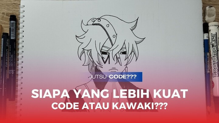 Tutor Gambar Code dari Anime Boruto Menggunakan Grid Tahapan Inking