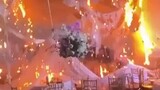 This wedding reception is fire