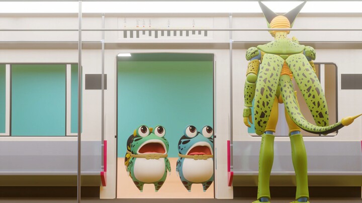 Naik katak kereta bawah tanah (rutinitas harian katak yang lucu)