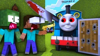 Monster School : THOMAS THE TRAIN HORROR CHALLENGE - Minecraft Animation