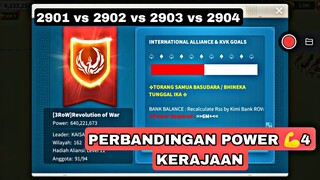 RISE OF KINGDOM 2903 PERBANDINGAN POWER 4 KERAJAAN KINGDOM INDONESIA #riseofkingdoms #2903 #project