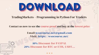 [WSOCOURSE.NET] TradingMarkets – Programming in Python For Traders
