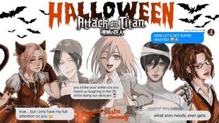 attack on titan characters go trick or treating pt. 2 | halloween special [aot]