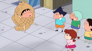 Crayon Shin-chan: Shin-chan wears Taiyaki doll costume to promote his boss, hard work will eventuall