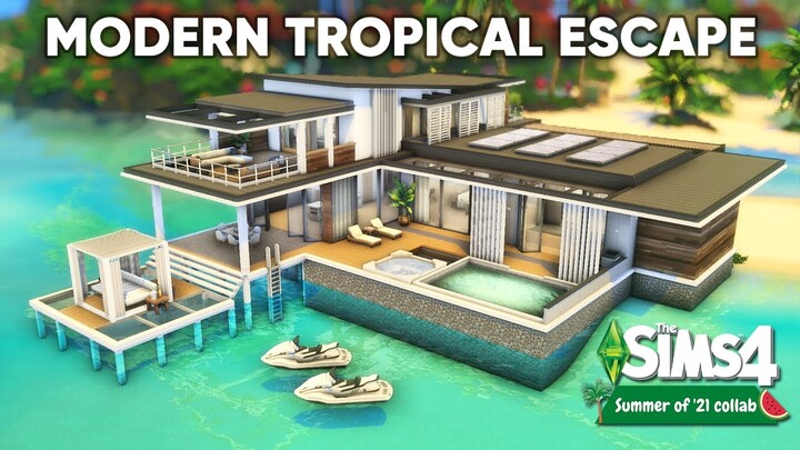 Modern Beach House | SIMS 4 Stop Motion Build | No CC #Summerof21Collab