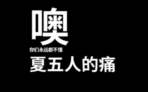你们永远都不懂夏五人的痛
