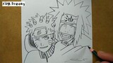 ASMR drawing Naruto and Jiraiya ... VERY EASY ,, how to draw NARUTO manga from japan