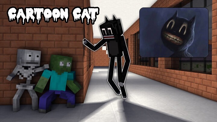 Monster School : CARTOON CAT ATTACKS MONSTER SCHOOL - Minecraft Animation