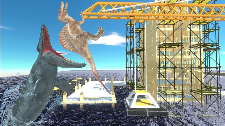 Jurassic world dominion: Spino vs Mosasaurus! - Animal Revolt Battle Simulator