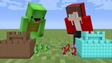 MINI JJ & MIKEY ARMY CHALLENGE ON ONE BLOCK in Minecraft (thanks to Maizen Cakeman Hypercow)
