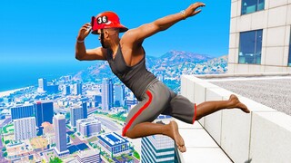 GTA 5 Jumping off Highest Buildings #16 - Funny Moments & Fails